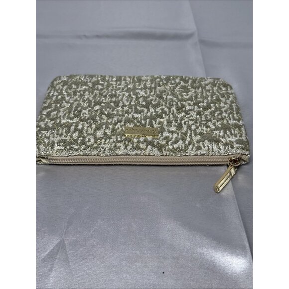 Lilly Pulitzer Gold Glittery Textured Zip Clutch / Cosmetic Pouch - Picture 3 of 8